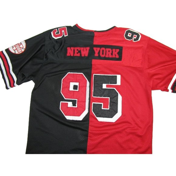 Vintage NEW YORK #95 Legendary Classic Red Black Jersey Size XL X-Large Frayed - Picture 1 of 11